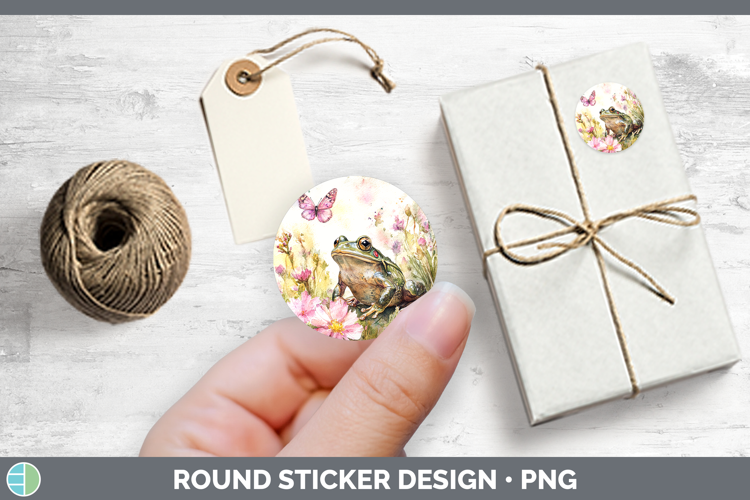 Farm Butterflies Bullfrog Stickers | Round Labels Designs