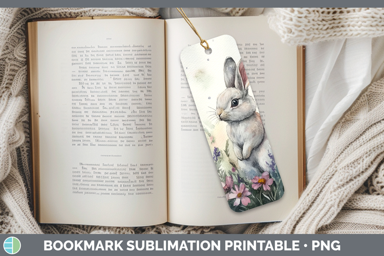 Farm Butterflies Bunny Bookmark Sublimation Printable Design