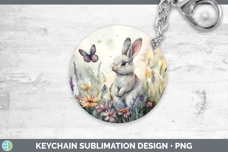 Farm Butterflies Bunny Keychain Sublimation Keyring Designs