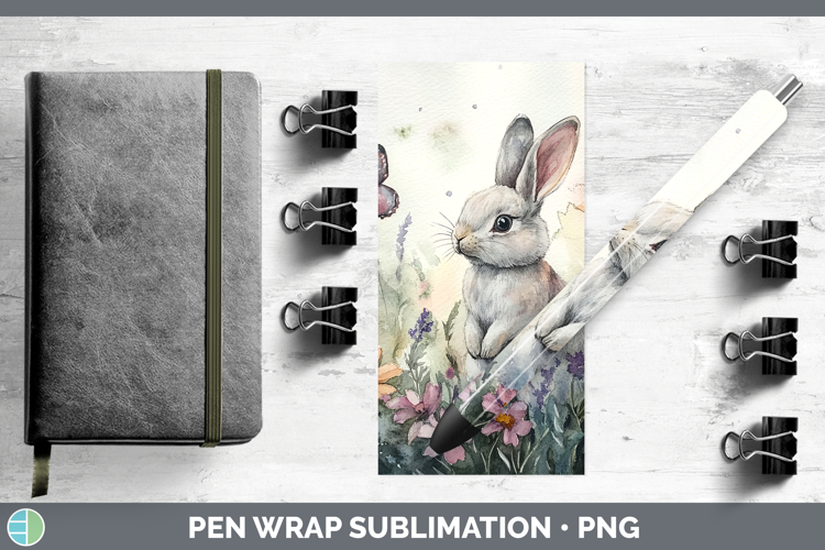 Farm Butterflies Bunny Pen Wrap Sublimation Pen Designs