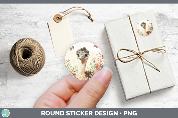 Farm Butterflies Emu Stickers | Round Labels Designs