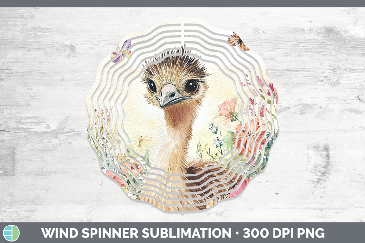 Farm Butterflies Emu Wind Spinner Sublimation Spinner Design