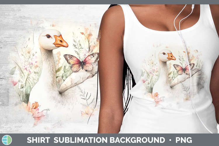 Farm Butterflies Goose Shirt Sublimation Sublimation Backgro