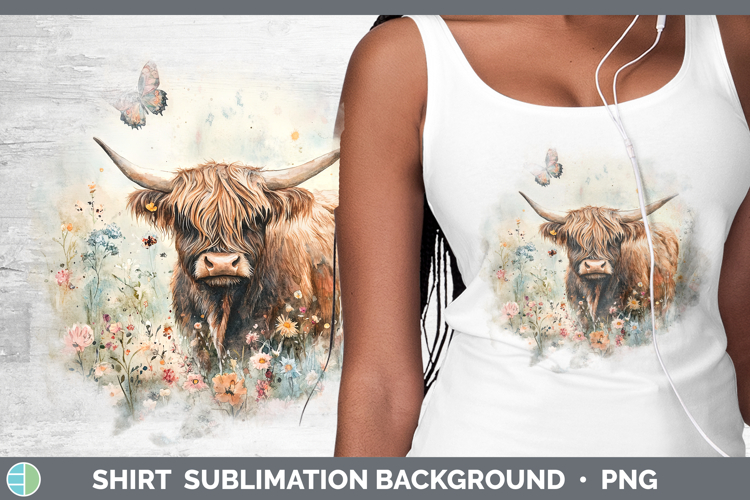 Farm Butterflies Highland Cow Shirt Sublimation Sublimation