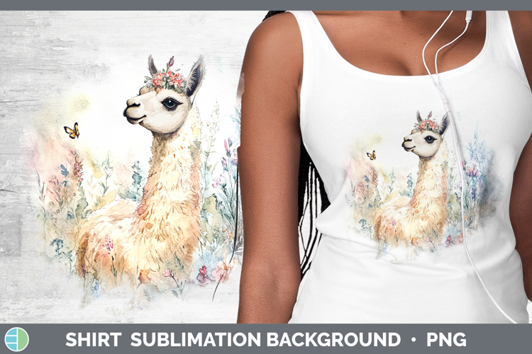 Farm Butterflies LLama Shirt Sublimation Sublimation Backgro