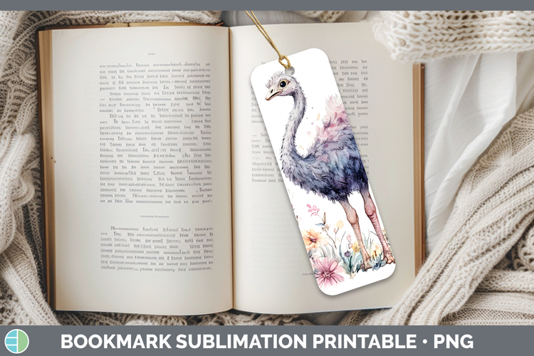 Farm Butterflies Ostrich Bookmark Sublimation Printable Desi