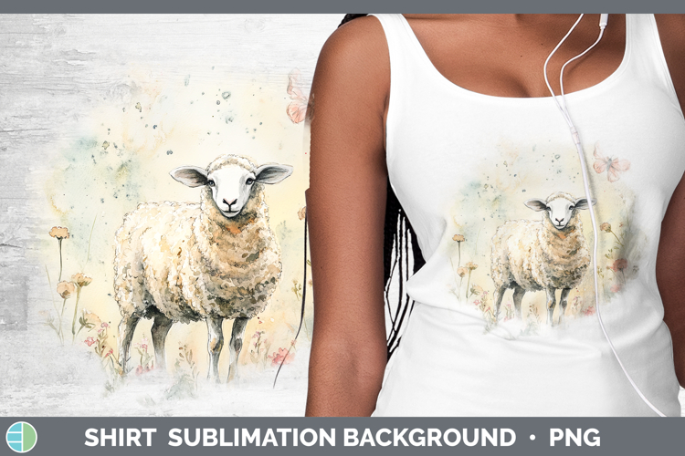 Farm Butterflies Sheep Shirt Sublimation Sublimation Backgro