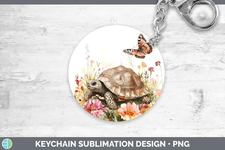 Farm Butterflies Tortoise Keychain Sublimation Keyring Desig