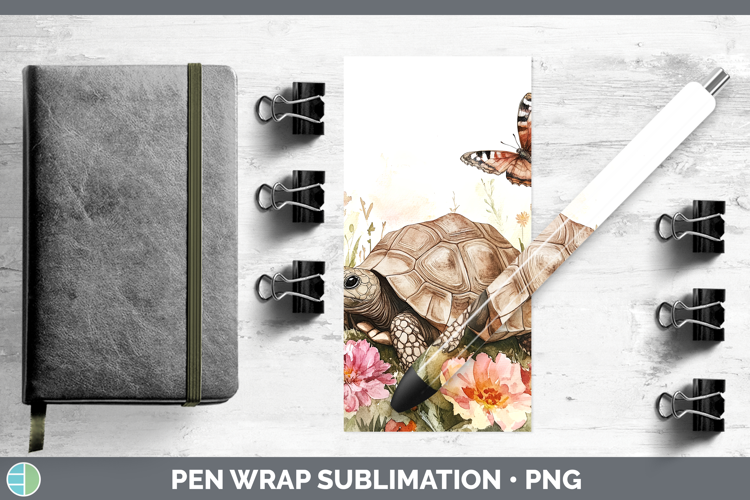 Farm Butterflies Tortoise Pen Wrap Sublimation Pen Designs