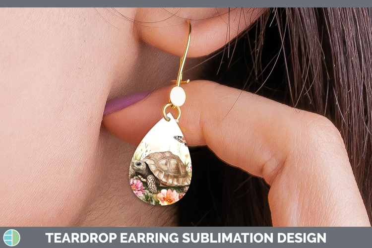 Farm Butterflies Tortoise Teardrop Earrings Sublimation Earr