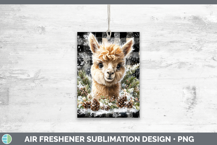Alpaca Farm Checker Christmas Air Freshener Sublimation Desi