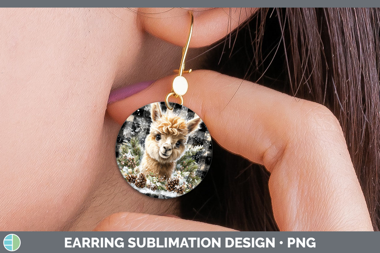 GorgeousFarm Checker Christmas Round Earrings design.