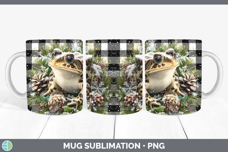 GorgeousFarm Checker Christmas Mug Wrap design.