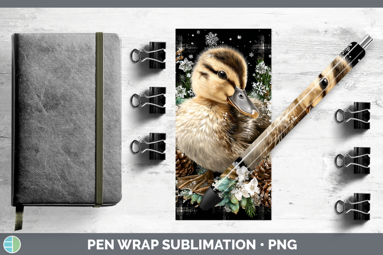 Duck Farm Checker Christmas Pen Wrap Sublimation Design