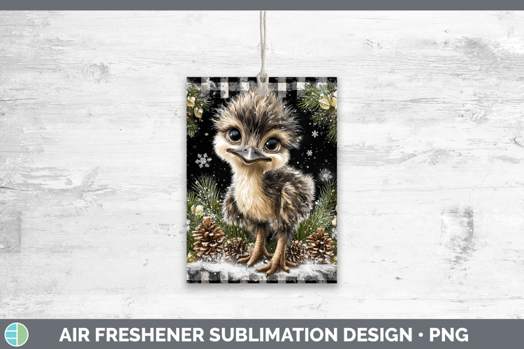 Emu Farm Checker Christmas Air Freshener Sublimation Design