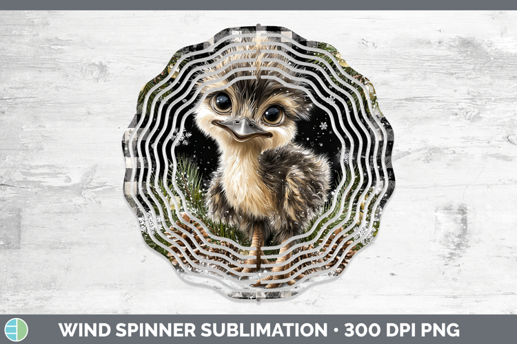 Emu Farm Checker Christmas Wind Spinner Sublimation Design