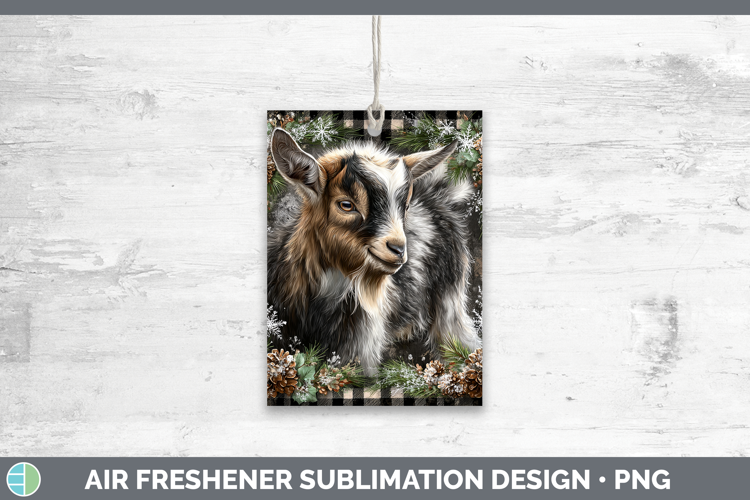 Goat Farm Checker Christmas Air Freshener Sublimation Design