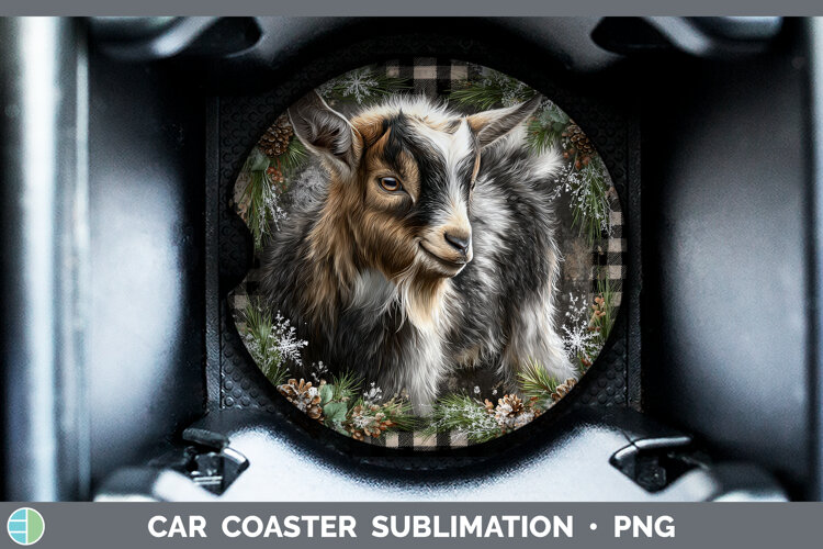 GorgeousFarm Checker Christmas Car Coaster design.