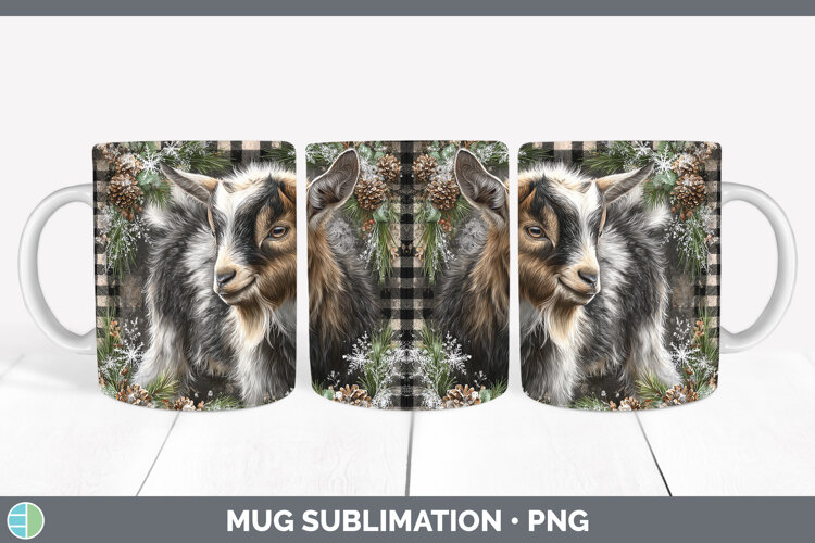 GorgeousFarm Checker Christmas Mug Wrap design.