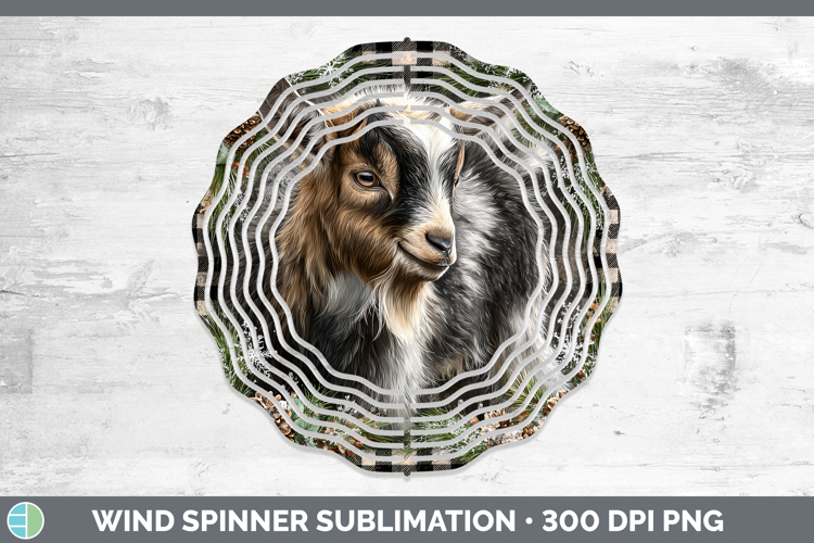 Goat Farm Checker Christmas Wind Spinner Sublimation Design