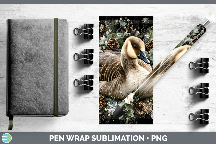 Goose Farm Checker Christmas Pen Wrap Sublimation Design