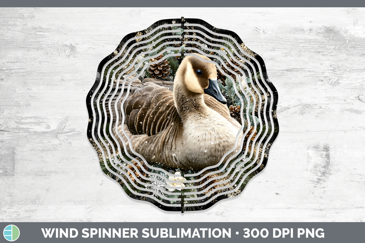 Goose Farm Checker Christmas Wind Spinner Sublimation Design