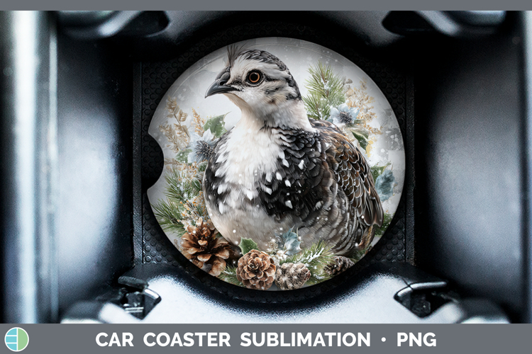 Guinea Hen Farm Checker Christmas Car Coaster Sublimation De