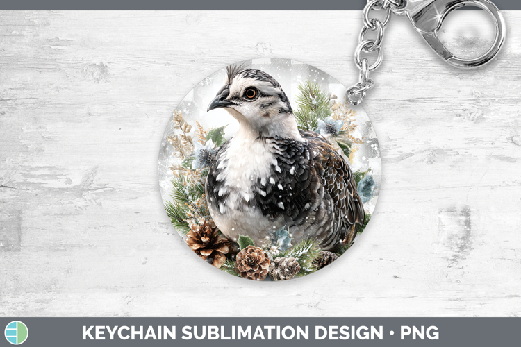 Guinea Hen Farm Checker Christmas Keychain Sublimation Desig