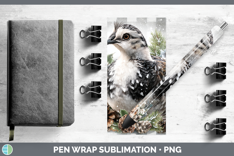 Guinea Hen Farm Checker Christmas Pen Wrap Sublimation Desig