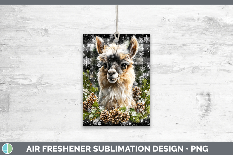 LLama Farm Checker Christmas Air Freshener Sublimation Desig