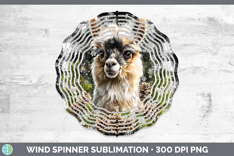 LLama Farm Checker Christmas Wind Spinner Sublimation Design