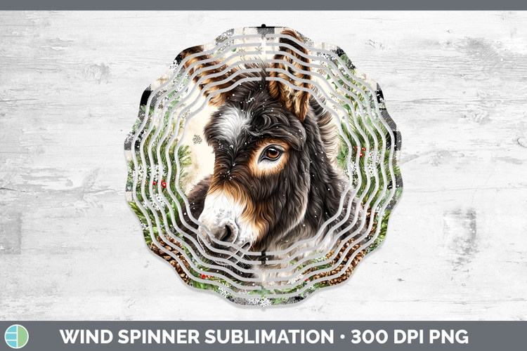 Mule Farm Checker Christmas Wind Spinner Sublimation Design
