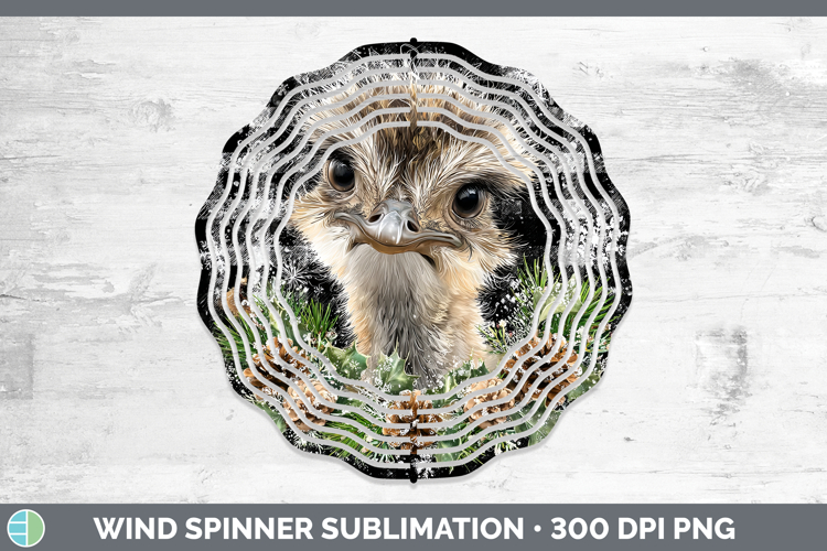 Ostrich Farm Checker Christmas Wind Spinner Sublimation Desi