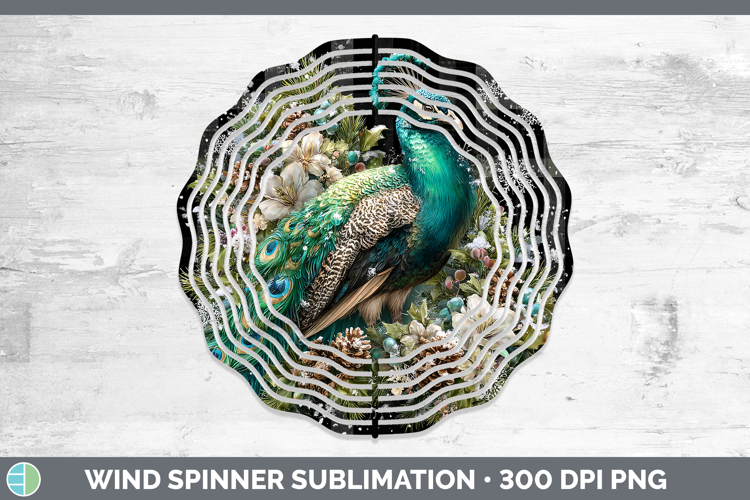 Peacock Farm Checker Christmas Wind Spinner Sublimation Desi