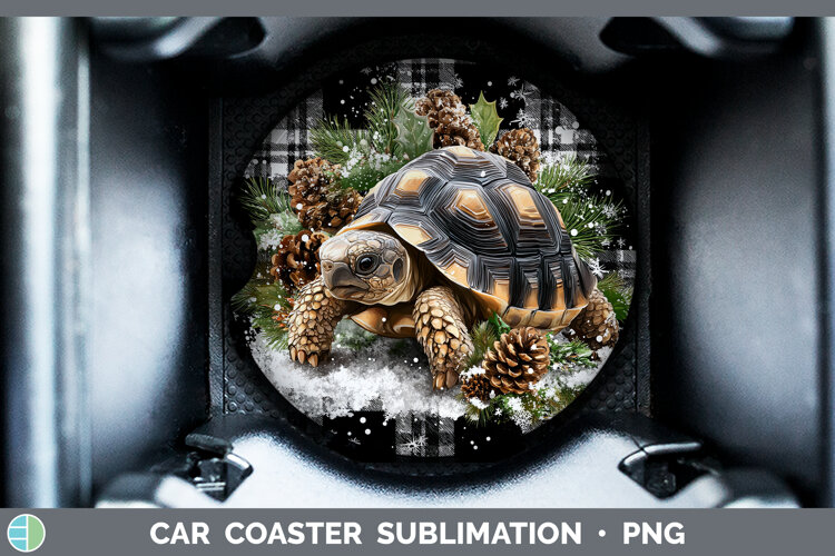 GorgeousFarm Checker Christmas Car Coaster design.