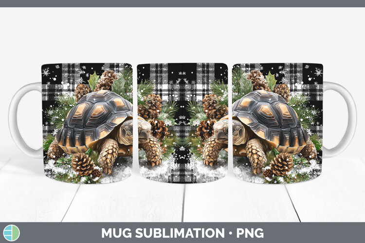 GorgeousFarm Checker Christmas Mug Wrap design.