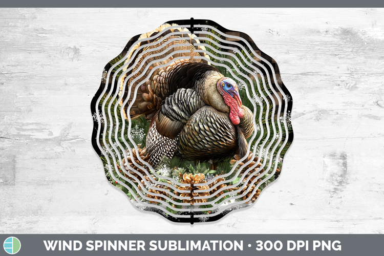 Turkey Farm Checker Christmas Wind Spinner Sublimation Desig