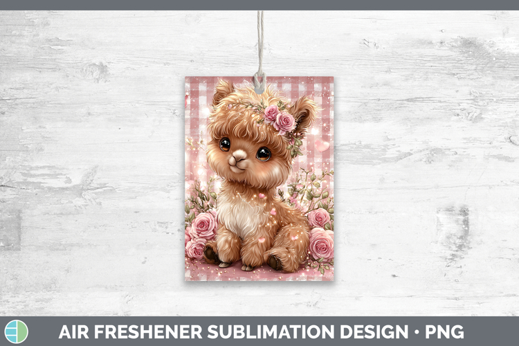 Alpaca Farm Checker Valentine Air Freshener Sublimation Desi