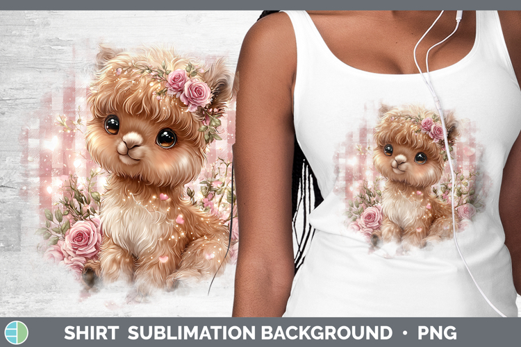 Alpaca Farm Checker Valentine Shirt Sublimation Design
