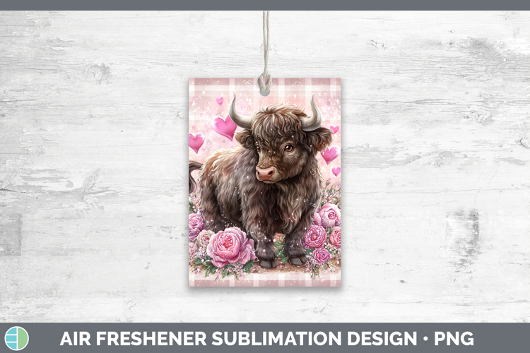 Bull Farm Checker Valentine Air Freshener Sublimation Design