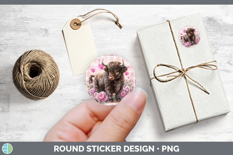 Bull Farm Checker Valentine Stickers Design