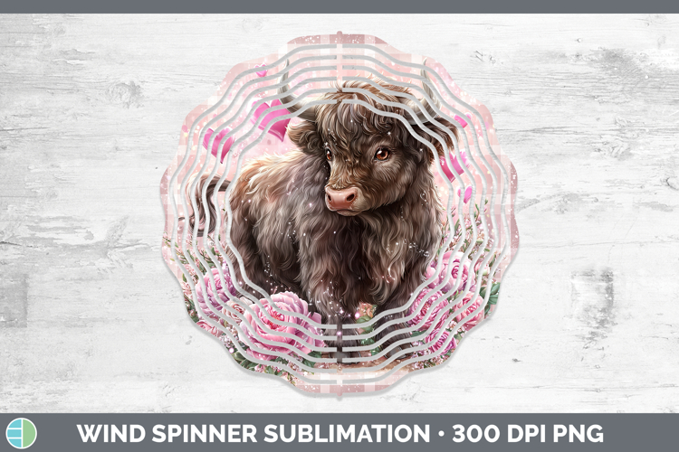 Bull Farm Checker Valentine Wind Spinner Sublimation Design
