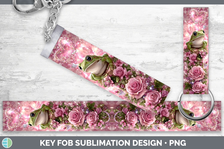 Bullfrog Farm Checker Valentine Key Fob Sublimation Design