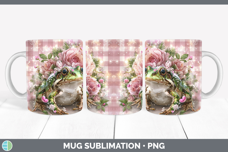 Bullfrog Farm Checker Valentine Mug Wrap Sublimation Design
