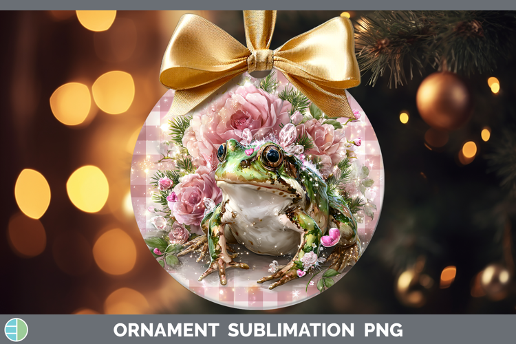 Bullfrog Farm Checker Valentine Ornament Sublimation Design