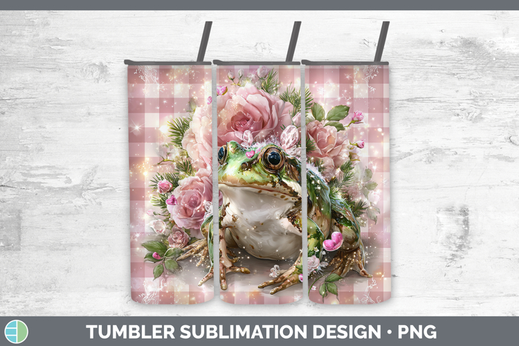 Bullfrog Farm Checker Valentine Tumbler Sublimation Design