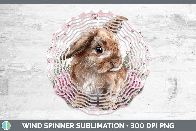 Bunny Farm Checker Valentine Wind Spinner Sublimation Design
