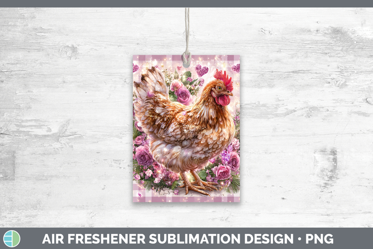 Chicken Farm Checker Valentine Air Freshener Sublimation Des