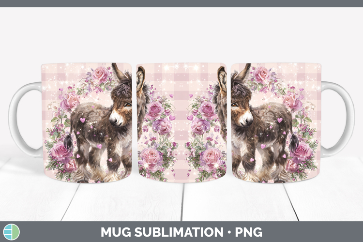 Donkey Farm Checker Valentine Mug Wrap Sublimation Design