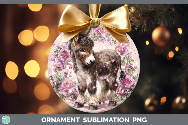 Donkey Farm Checker Valentine Ornament Sublimation Design